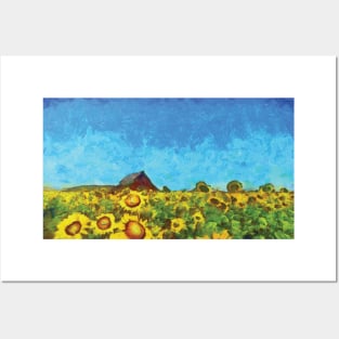 Sunflowers field Posters and Art